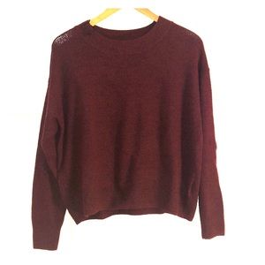 H&M dark red fuzzy sweater